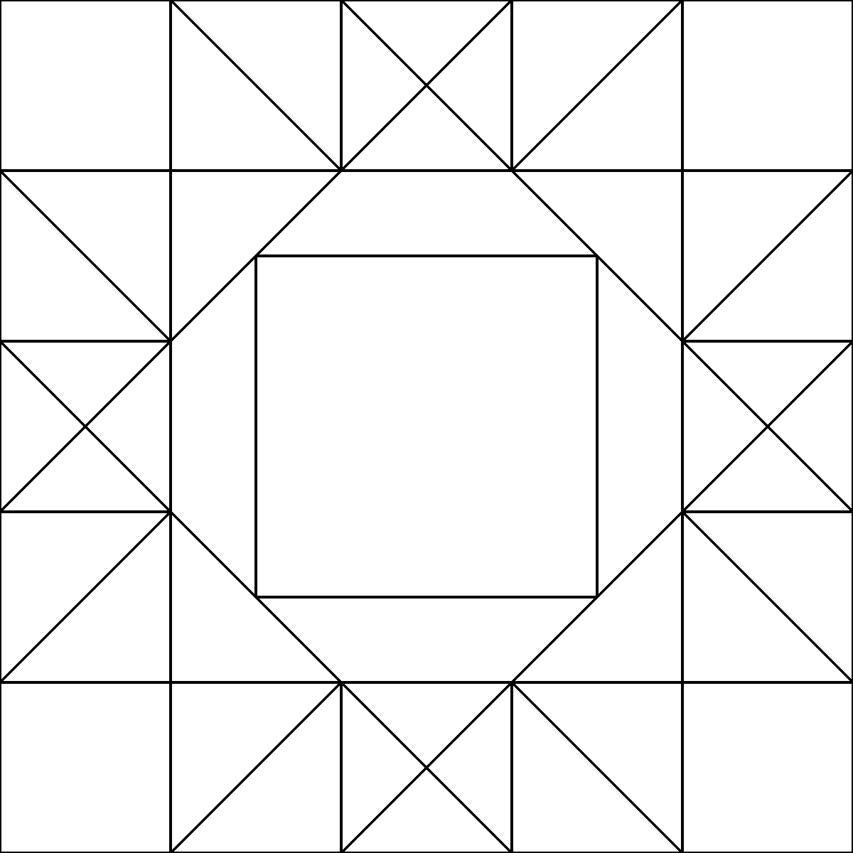 Pattern 8, King David's Crown barn quilt pattern thumbnail